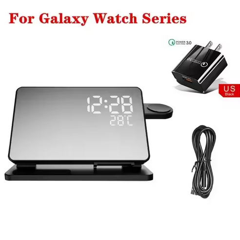 3 in 1 wireless charger for Samsung Galaxy Watch 6 5 Pro, Fast Charging Station For Samsung Galaxy S24 S23 S22 Alarm Clock Chargers Stand