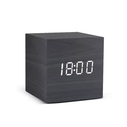 Alarm Clock LED Wooden Watch Table Voice Control Digital Wood Temperature Digital Bamboo Square Table Desktop Clocks