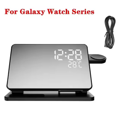3 in 1 wireless charger for Samsung Galaxy Watch 6 5 Pro, Fast Charging Station For Samsung Galaxy S24 S23 S22 Alarm Clock Chargers Stand