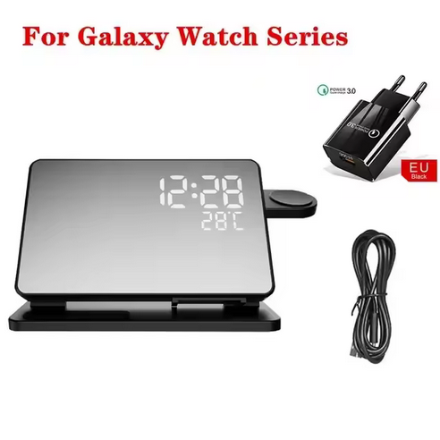3 in 1 wireless charger for Samsung Galaxy Watch 6 5 Pro, Fast Charging Station For Samsung Galaxy S24 S23 S22 Alarm Clock Chargers Stand