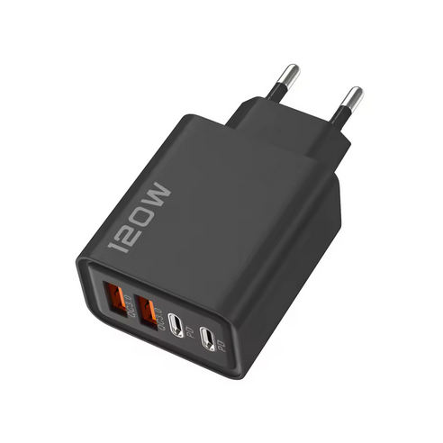 Quick Charge 3.0 Fast Charger Muti Total 120W 4 Port USB Type C PD Mobile Phone Wall Adapter for iPhone 16 Samsung S24 Xiaomi 15